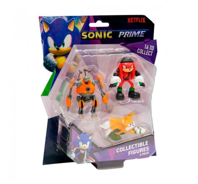 Набір ігрових фігурок Sonic Prime – Еґфорсер, Наклз, Тейлз