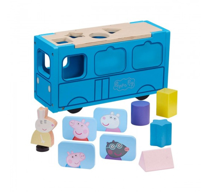 Дерев'яний ігровий набір-сортер Peppa - Шкільний автобус Пеппи