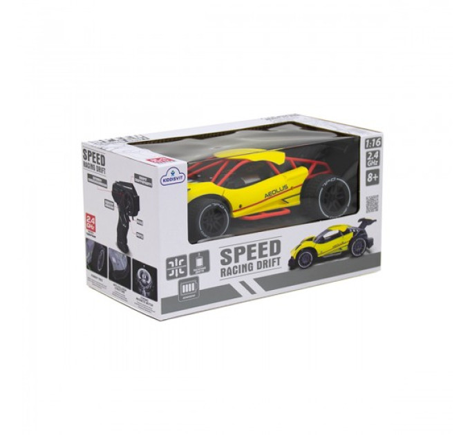 Автомобіль Speed racing drift з р/к – Aeolus (жовтий, 1:16)
