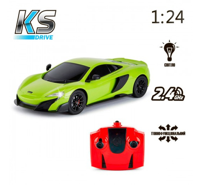 Автомобіль KS Drive на р/к - Mclaren 675LT (1:24, 2.4Ghz, зелений)