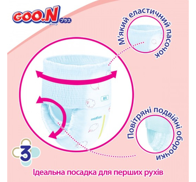 Трусики-підгузки Goo.N Plus для дітей (M, 6-12 кг)