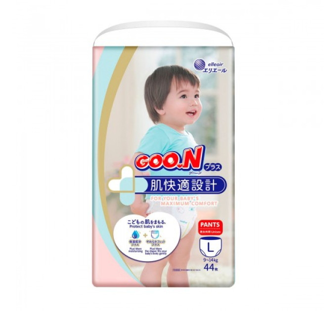 Трусики-підгузки Goo.N Plus для дітей (L, 9-14 кг, 44 шт)