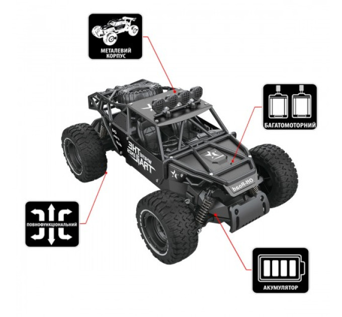 Автомобіль Off-road Crawler з р/к – Race (матовий чорний, 1:14)