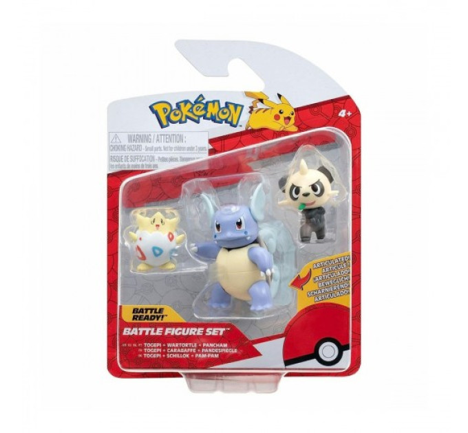 Набір ігрових фігурок Pokemon W17 - Тогепі, Панчам, Вартортл