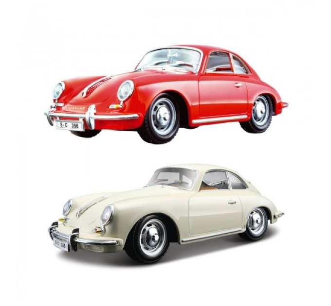 Автомодель - Porsche 356B (1961) (асорті слонова кістка, червоний, 1:24)