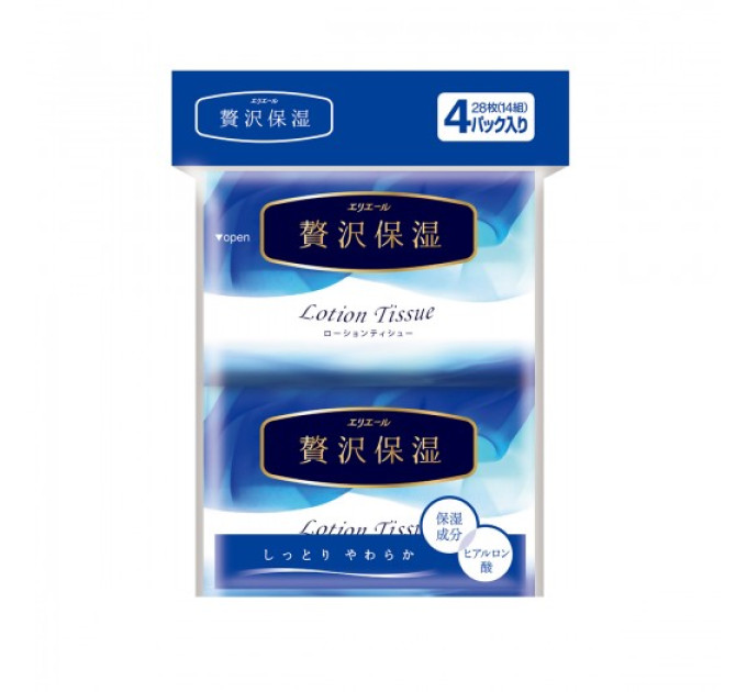 Хусточки Папер. Екстразаспокійливі Elleair Premium Lotion (4 Киш.Упак*12 Шт)