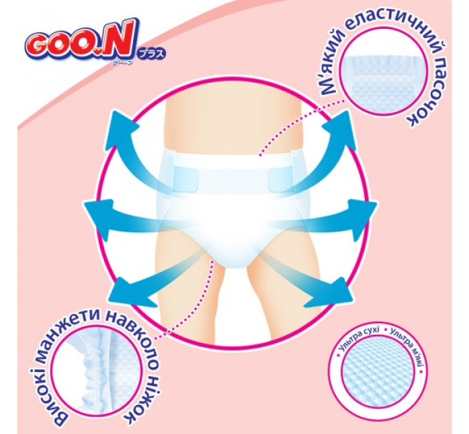 Підгузки Goo.N Plus для дітей (XL, 12-20 кг, 38 шт)