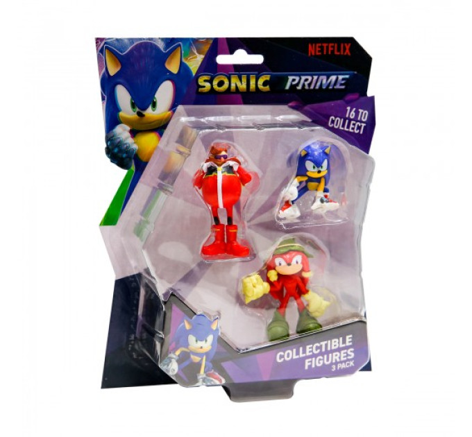 Набір ігрових фігурок Sonic Prime – Сонік, Наклз, Доктор Еґман