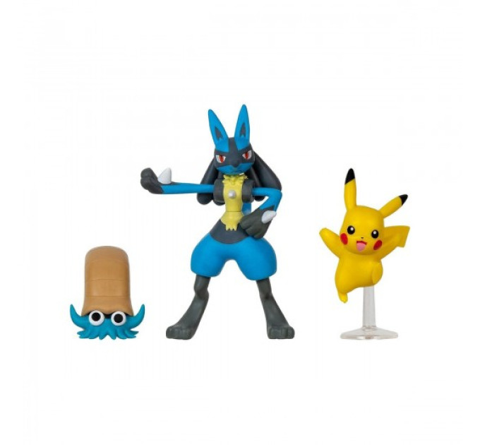 Набір ігрових фігурок Pokemon W17 - Оманайт, Пікачу, Лукаріо
