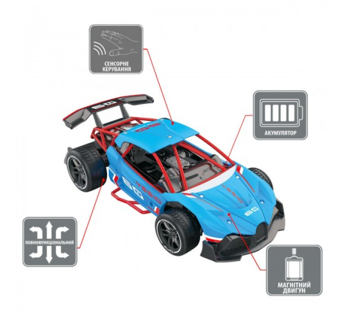 Автомобіль Gesture sensing з р/к та з сенсорним керуванням – Dizzy (блакитний, 1:16)