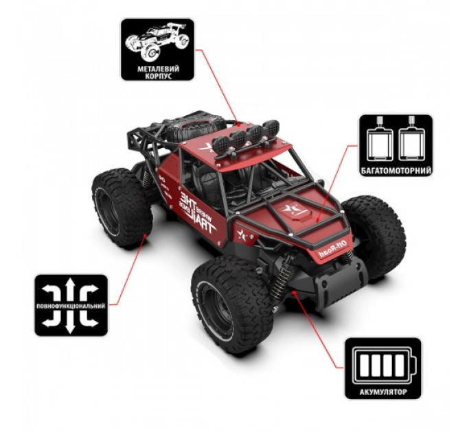 Автомобіль Off-road Crawler з р/к – Race (матовий червоний, 1:14)