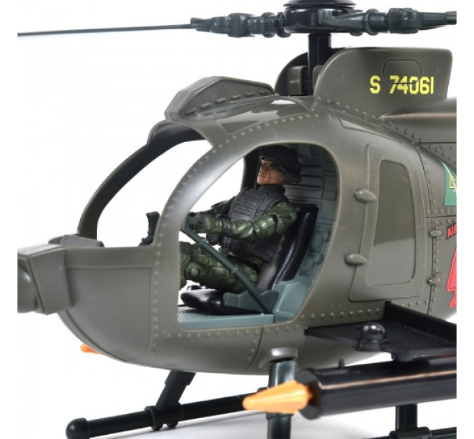 Ігровий набір ELITE FORCE — БАГАТОЦІЛЬОВИЙ ГВИНТОКРИЛ MH-6 (гвинтокрил, мотоцикл, фігурки, аксес.)