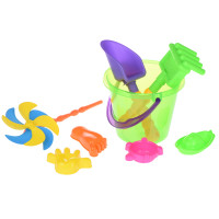 Same Toy Набор для игры с песком с Воздушной вертушкой (зеленое ведро) (8 шт.)