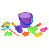 Same Toy Набор для игры с песком с Воздушной вертушкой (фиолетовое ведро) (8 шт.)